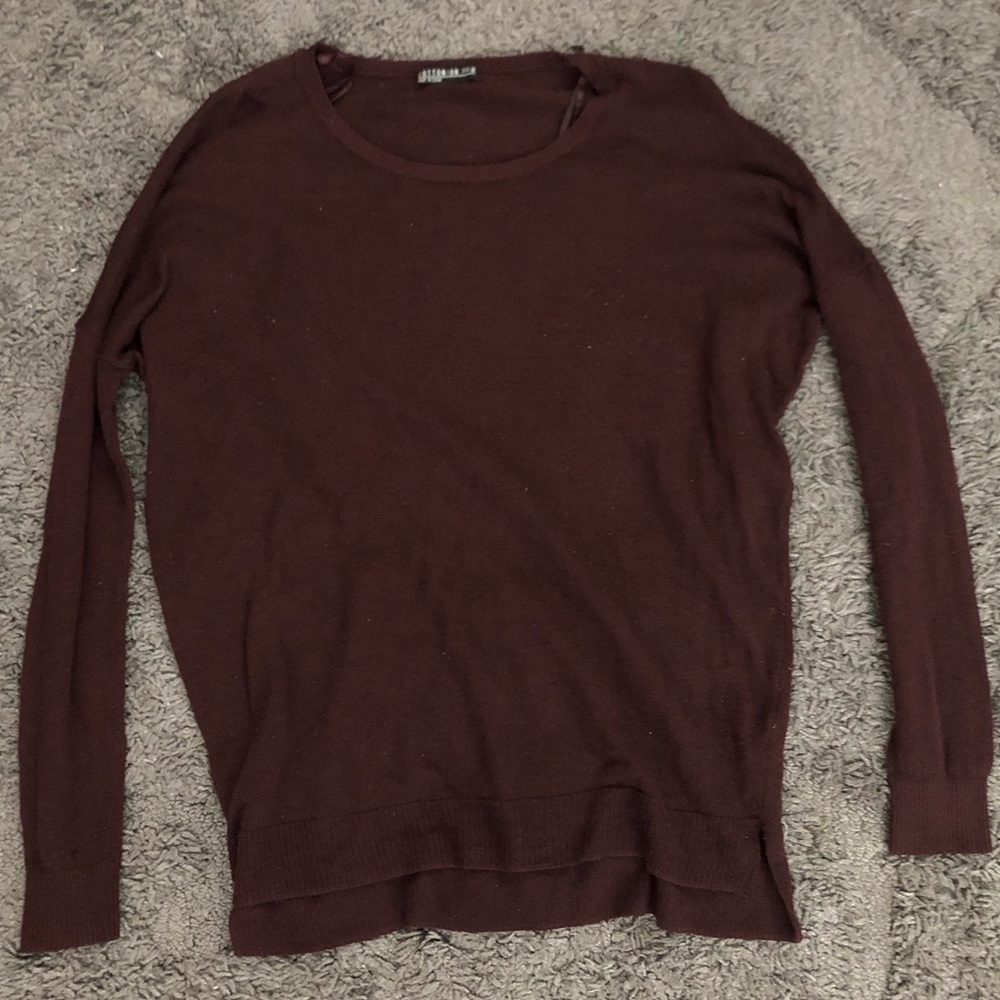 Cotton On Purple Knit Oversized Long Sleeve Scoop Neck Top Size M